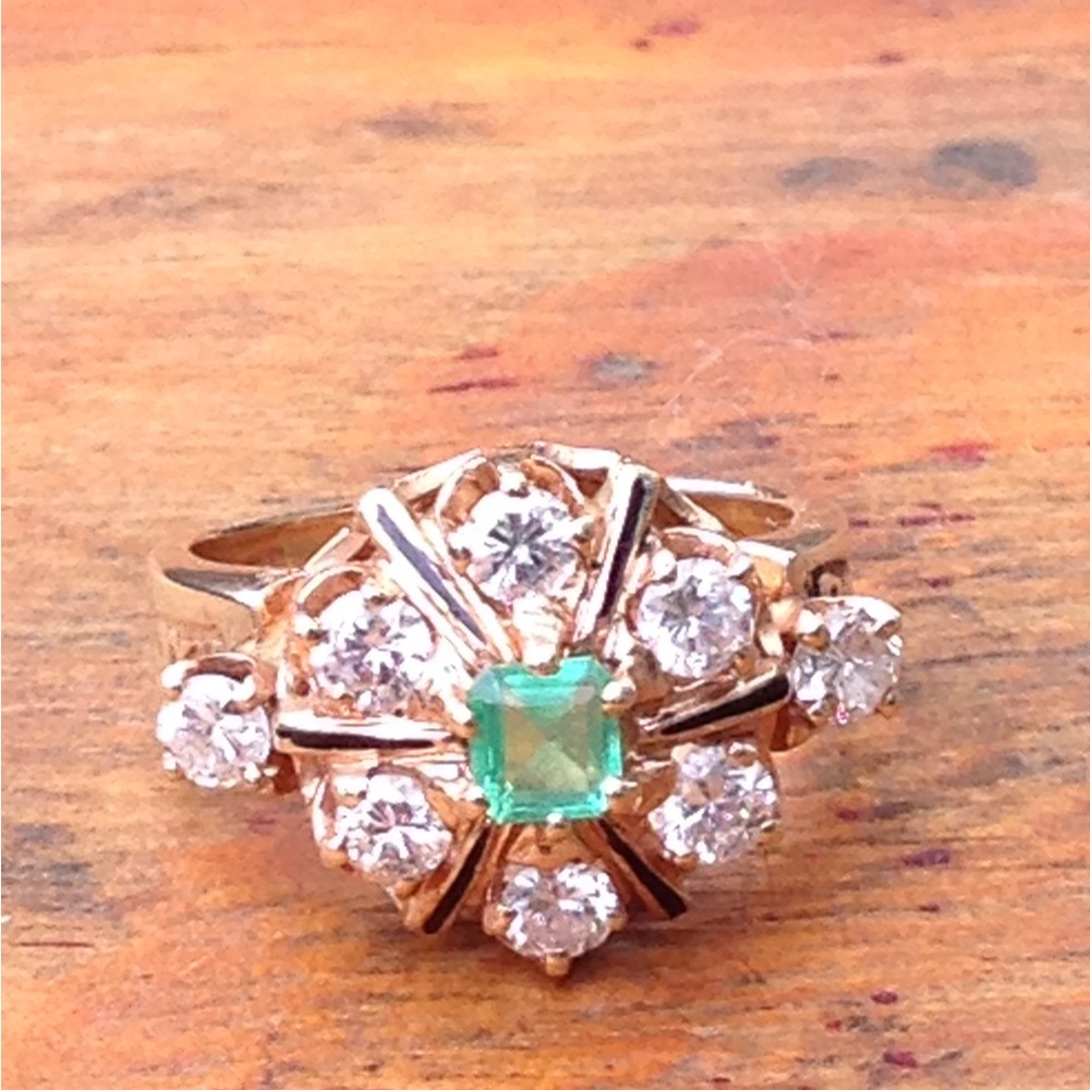 Emerald and Diamond Ring